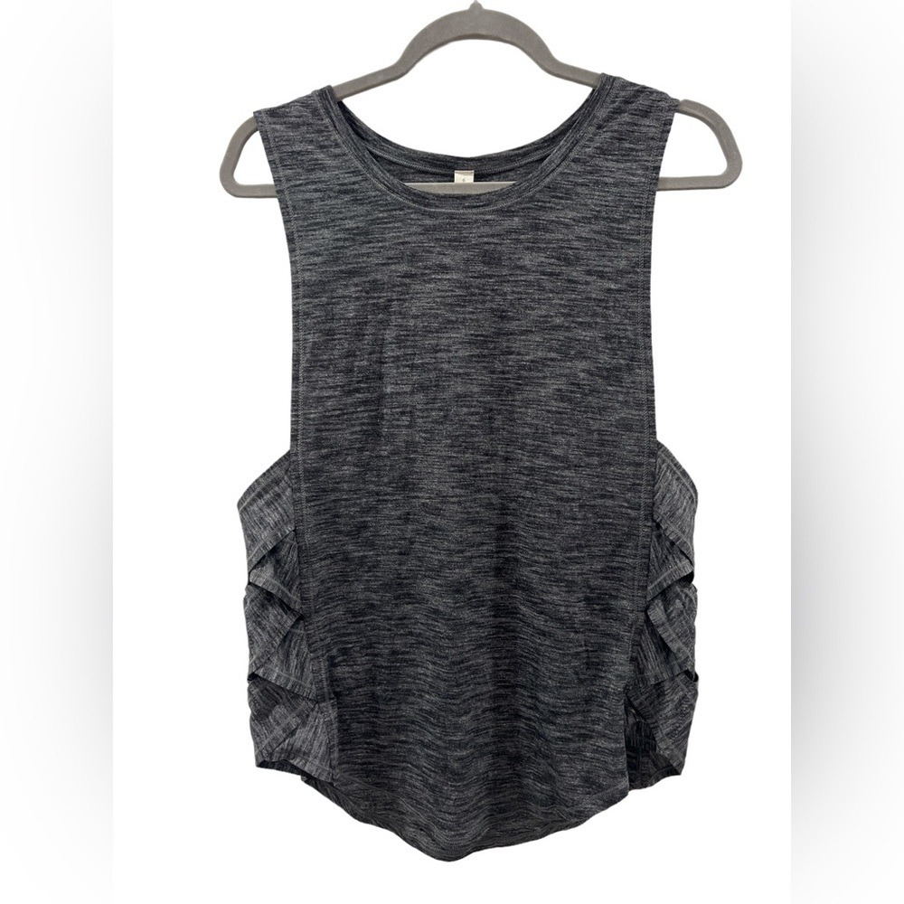 Lululemon Tank Top Size 6 Athletica Women's‎ Heathered Gray Cutout Side